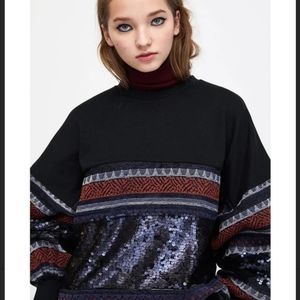 Zara TRF Sequin Sweatshirt